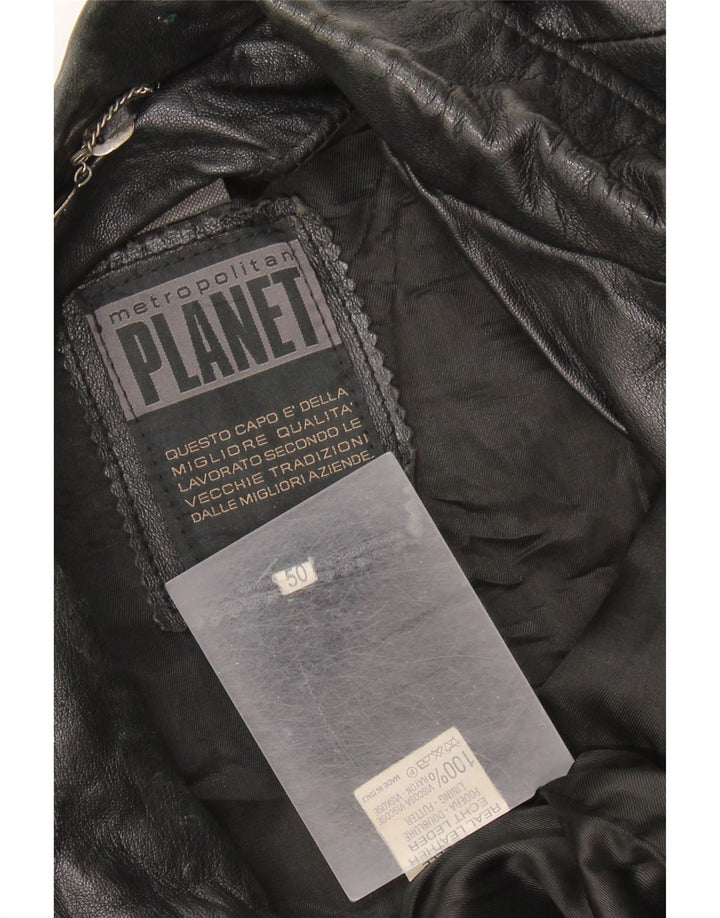 Geacă de piele vintage pentru bărbați IT 50 XL din piele neagră