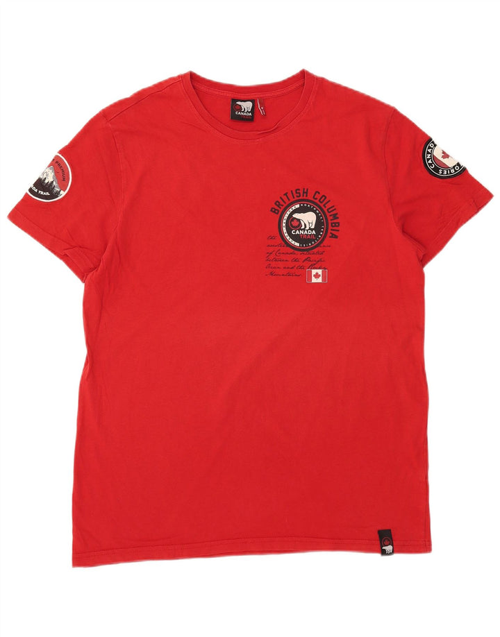 Tricou grafic pentru bărbați din Canada Top din bumbac roșu mediu