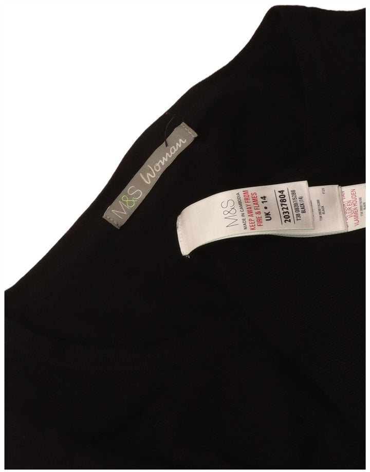 Pulover cardigan pentru femei Marks & Spencer UK 14 Medium Black Viscose
