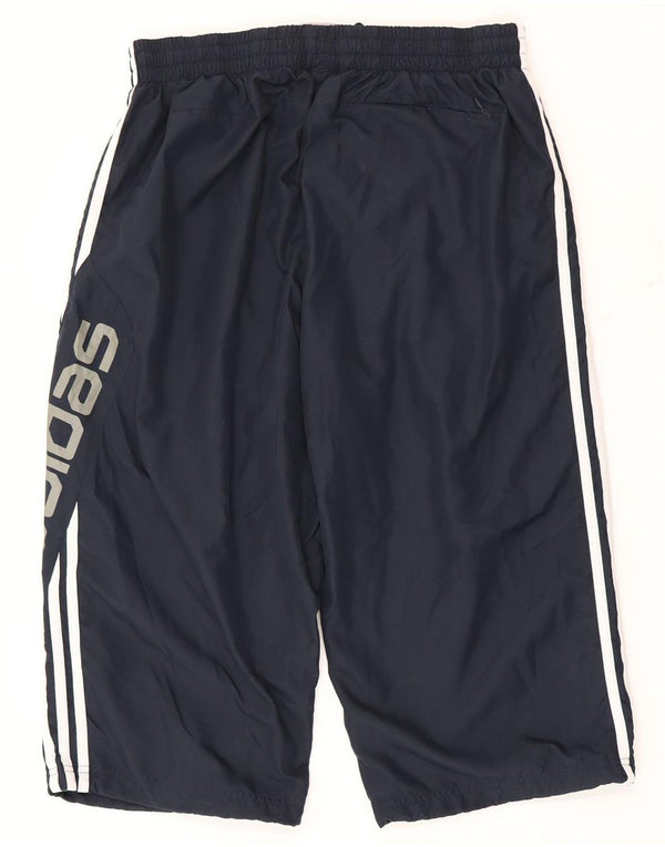 Pantaloni scurți sport Adidas Graphic Bermuda pentru femei UK 16 Poliester mari bleumarin