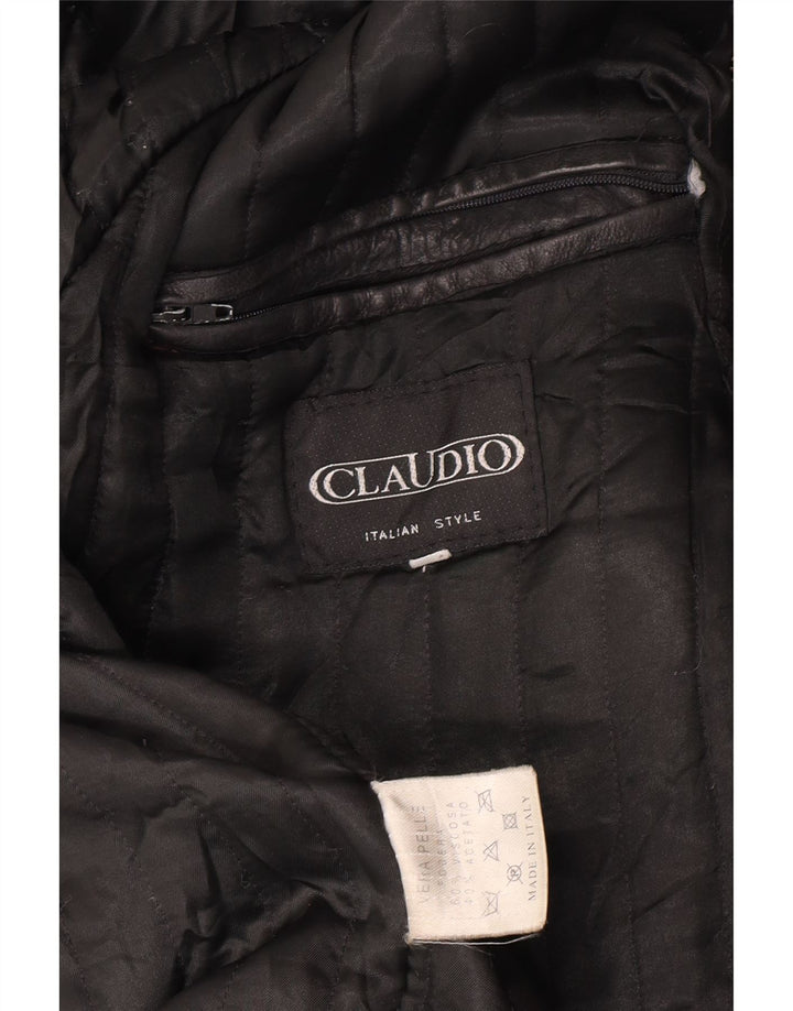 Jachetă din piele pentru bărbați Claudio UK 42 XL din piele neagră