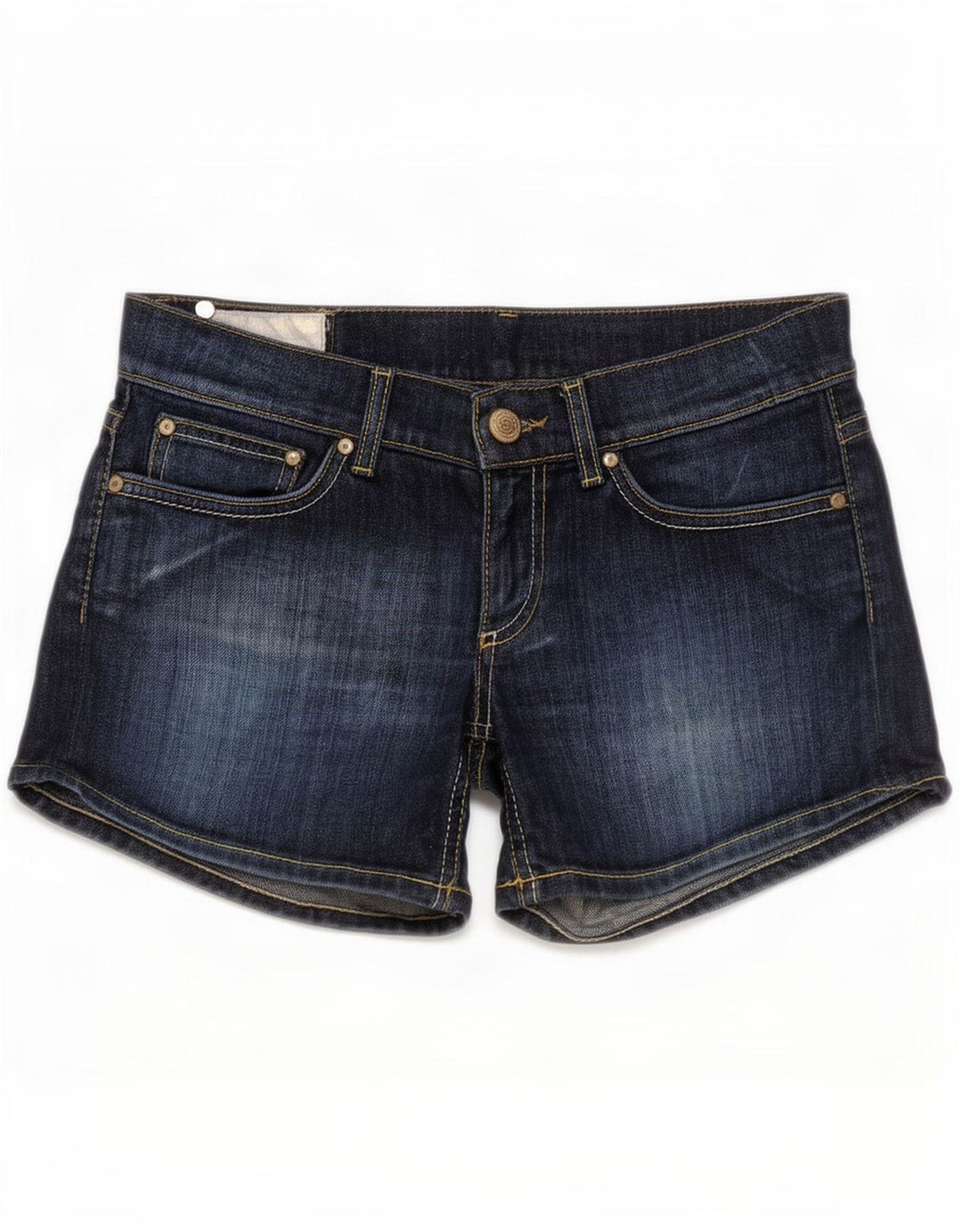Pantaloni scurți din denim Dondup pentru femei cu talie joasă W30, albastru bleumarin mediu