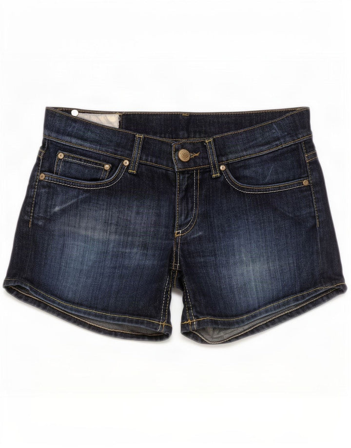 Pantaloni scurți din denim Dondup pentru femei cu talie joasă W30, albastru bleumarin mediu