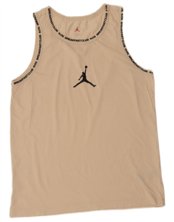 Vesta grafică Jordan Dri Fit pentru bărbați, bumbac mediu bej