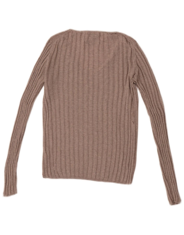 Pulover cu decolteu în V Massimo Dutti pentru femei UK 6 XS Bej
