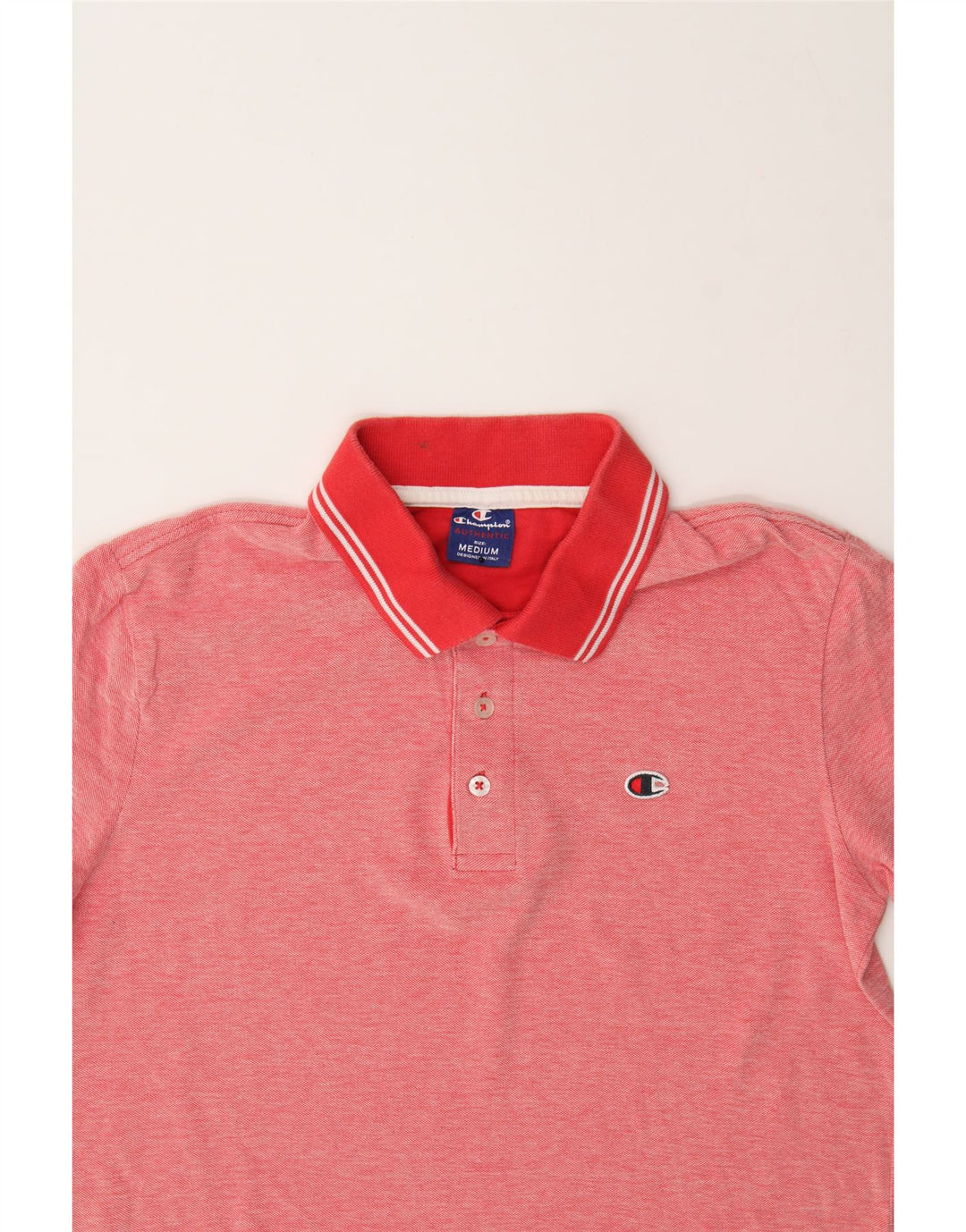 CHAMPION Mens Polo Shirt Medium Red Cotton Vintage Champion and Second-Hand Champion from Messina Hembry 