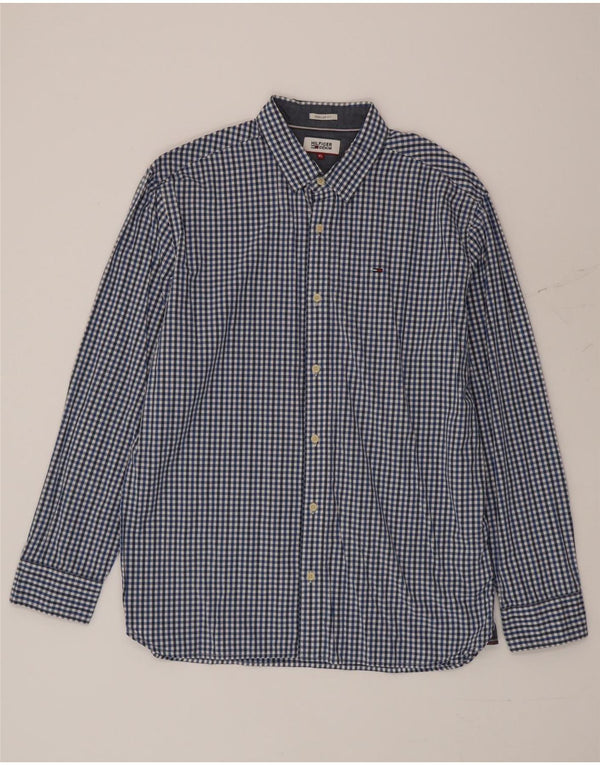 Cămașă pentru bărbați Tommy Hilfiger, XL, bumbac vichy albastru