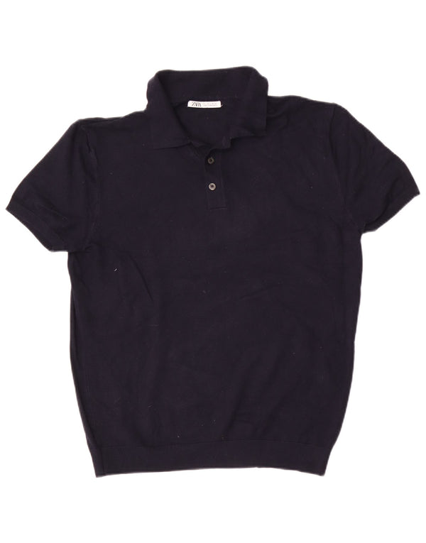 Tricou polo Zara pentru femei UK 14 mare, viscoză bleumarin