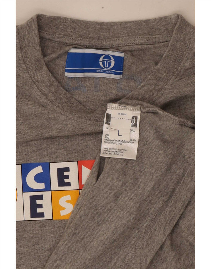Tricou grafic pentru bărbați Sergio Tacchini Top mare bumbac gri