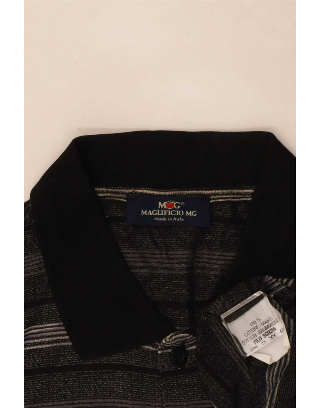 Tricou polo vintage pentru bărbați, bumbac cu dungi gri mari
