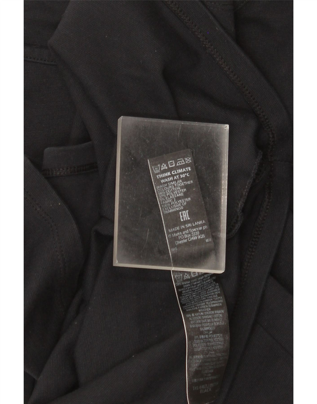 Top cu tunică cu mâneci 3/4 pentru femei Marks & Spencer UK 12 bumbac mediu negru