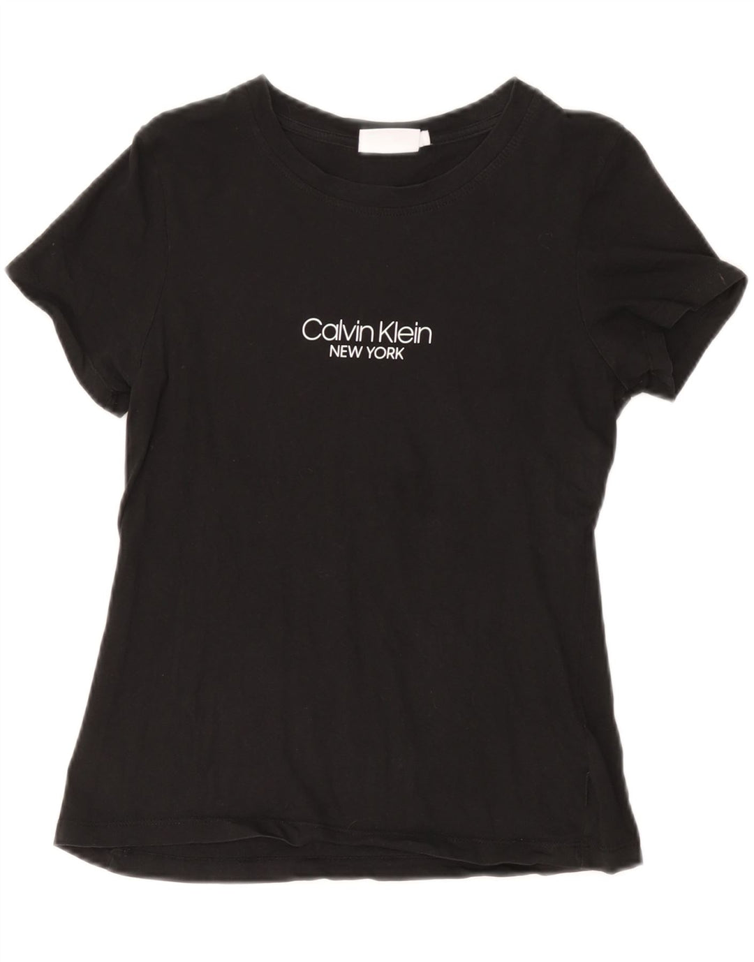 CALVIN KLEIN Tricou cu grafic pentru femei Top UK 12 Medium Black Bumbac