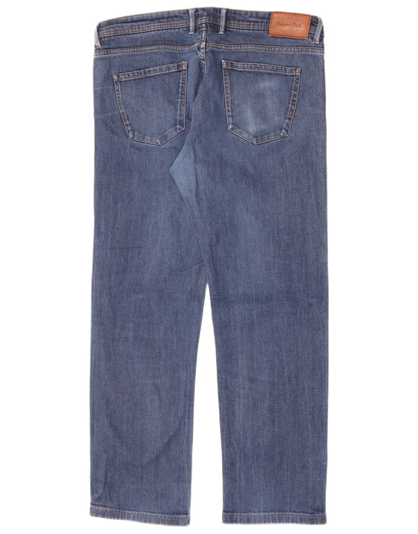 Massimo Dutti Blugi drepți cu ajustare normală pentru femei EU 44 Large W34 L28 Albastru