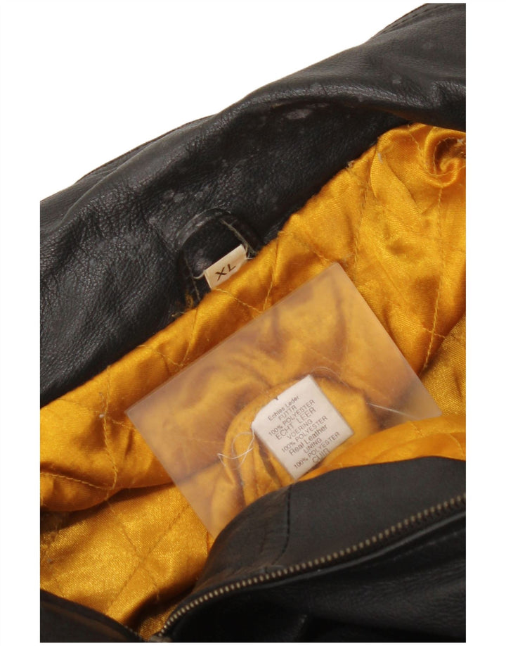 Jachetă de piele vintage pentru bărbați UK 42 XL din piele neagră