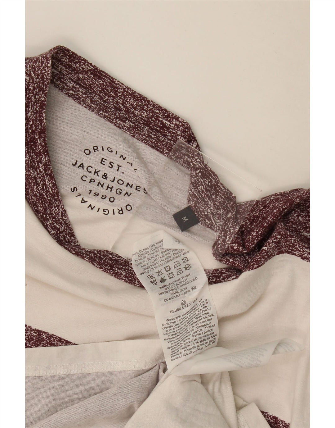 Tricou Jack & Jones pentru bărbați Top, mediu alb, bumbac cu dungi