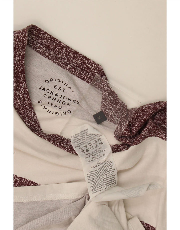 Tricou Jack & Jones pentru bărbați Top, mediu alb, bumbac cu dungi