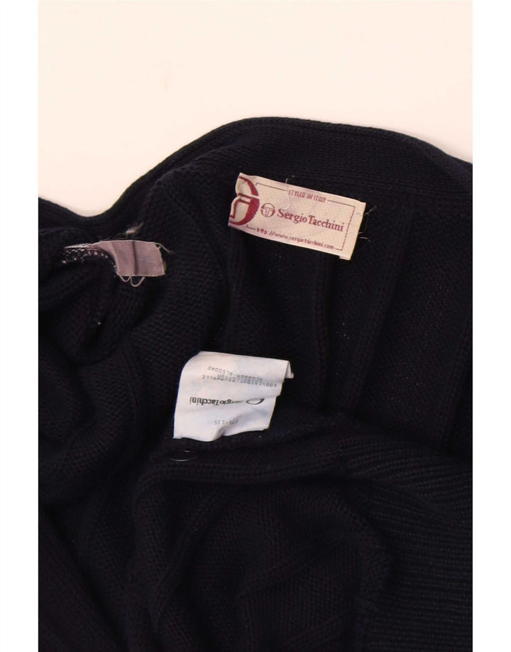 Pulover cardigan pentru bărbați Sergio Tacchini, bumbac bleumarin mediu