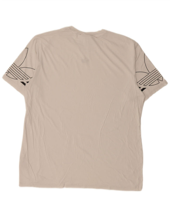 Tricou grafic Adidas pentru bărbați Top mare din bumbac alb