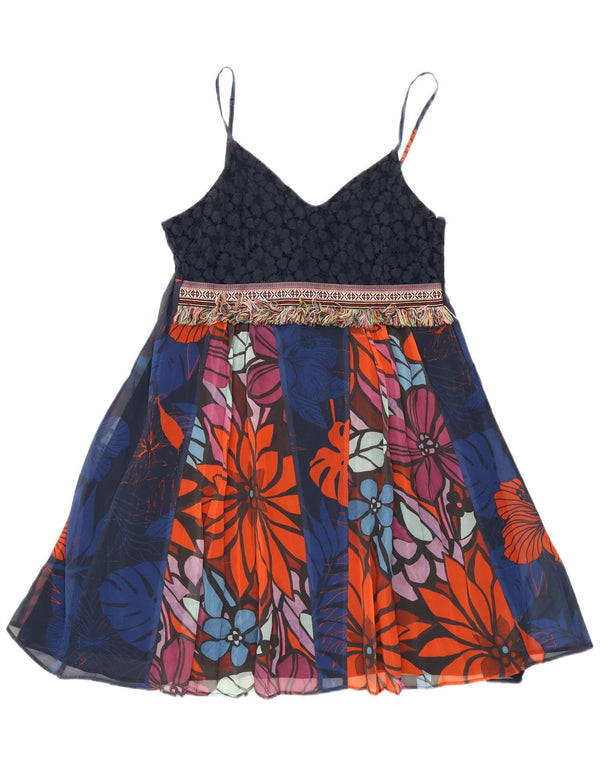 Rochie de soare pentru femei Desigual EU 42 mare, albastru marin, poliester floral, boemă