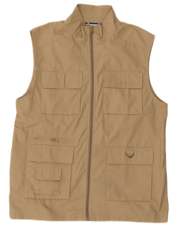 Gilet utilitar pentru bărbați Mountain Warehouse UK 40, mare, bej, poliester