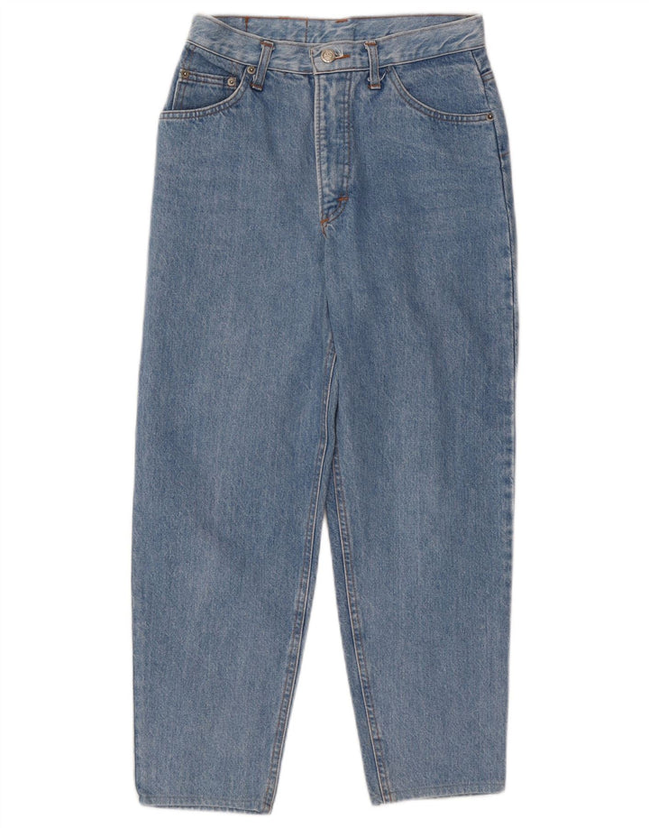 Blugi crop tapered vintage pentru femei W28 L25 albastru