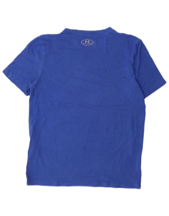 UNDER ARMOUR Fete Tricou liber Top 11-12 Ani Mare Bumbac Albastru