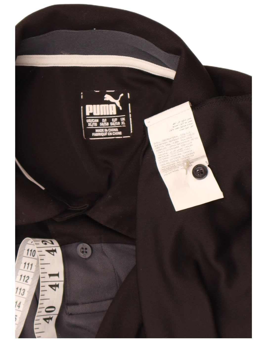 Tricou polo grafic pentru bărbați Puma XL, negru, poliester color bloc