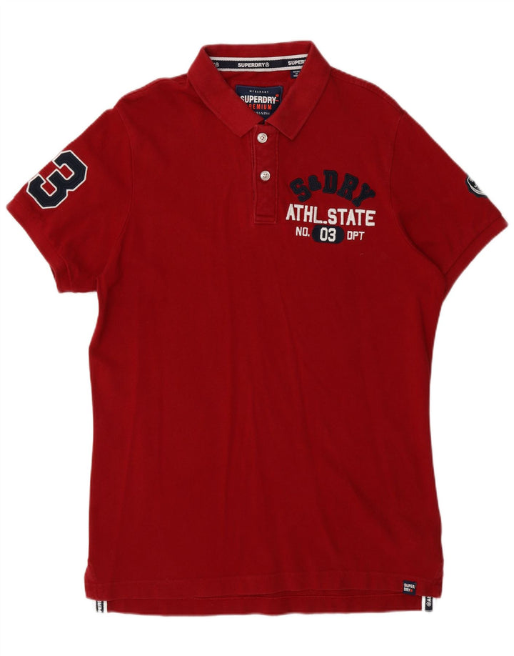 Tricou polo grafic pentru bărbați Superdry XL, bumbac roșu