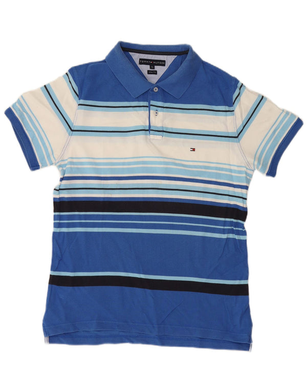 Tricou polo Tommy Hilfiger pentru bărbați, XL, cu dungi albastre, bumbac