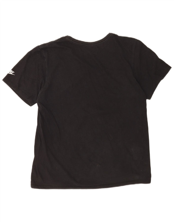 Tricou grafic Nike pentru bărbați, cu croială atletică, top mediu din bumbac negru
