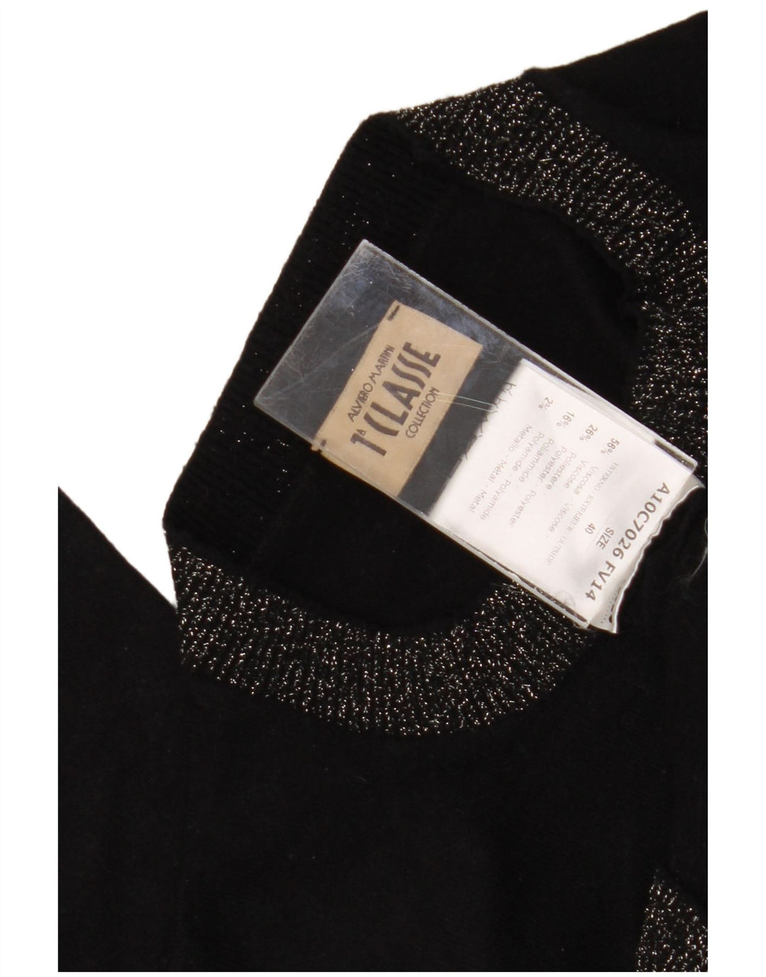 ALVIERO MARTINI Pulover cu decolteu rotund pentru femei IT 40 Small Negru