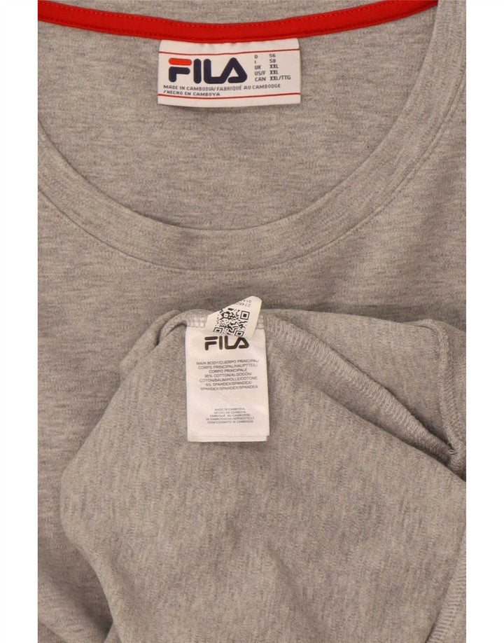 Pulover Fila pentru bărbați, 2XL, bumbac gri