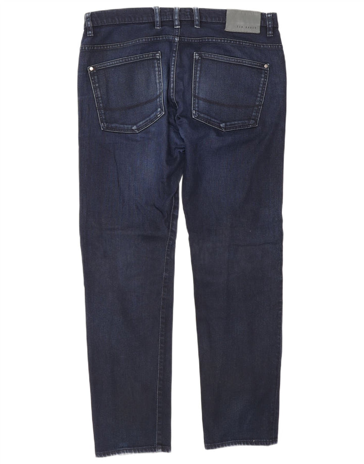 Blugi slim pentru bărbați Ted Baker L34 L30 bumbac bleumarin