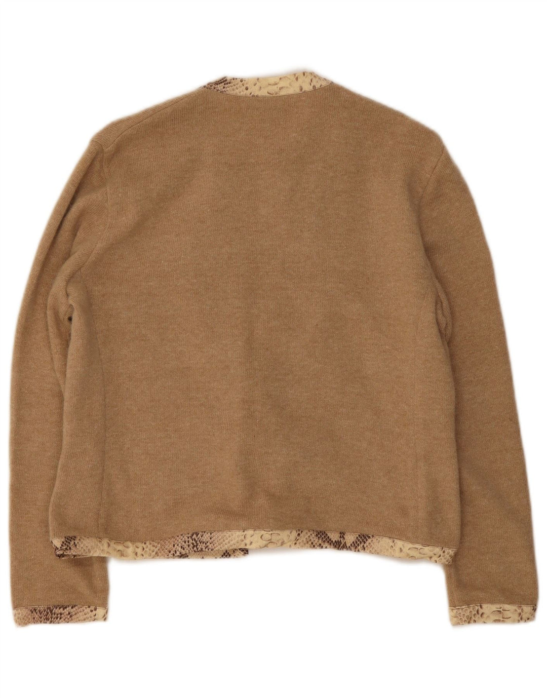 Pulover Cardigan Femei Daniela Drei Cravata Fata IT 44 Lână Maro Mediu