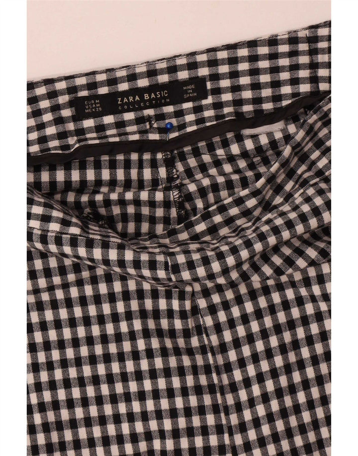 Pantaloni chino slim pentru femei Zara Mediu L28 L28 Negru Gingham