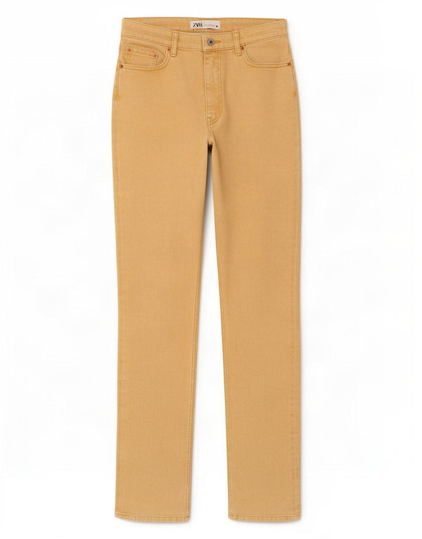 Blugi slim pentru femei Zara EU 36 XS W26 L33 Bej Bumbac