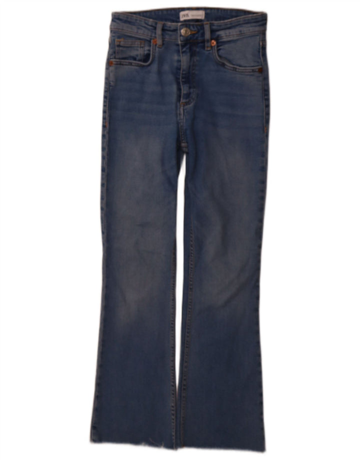 ZARA Womens Flared Jeans EU 36 XS W26 L25 Blue