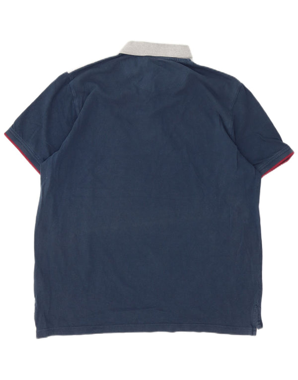 Cămașă polo Pierre Cardin pentru bărbați, mare, albastru bleumarin, bumbac color bloc