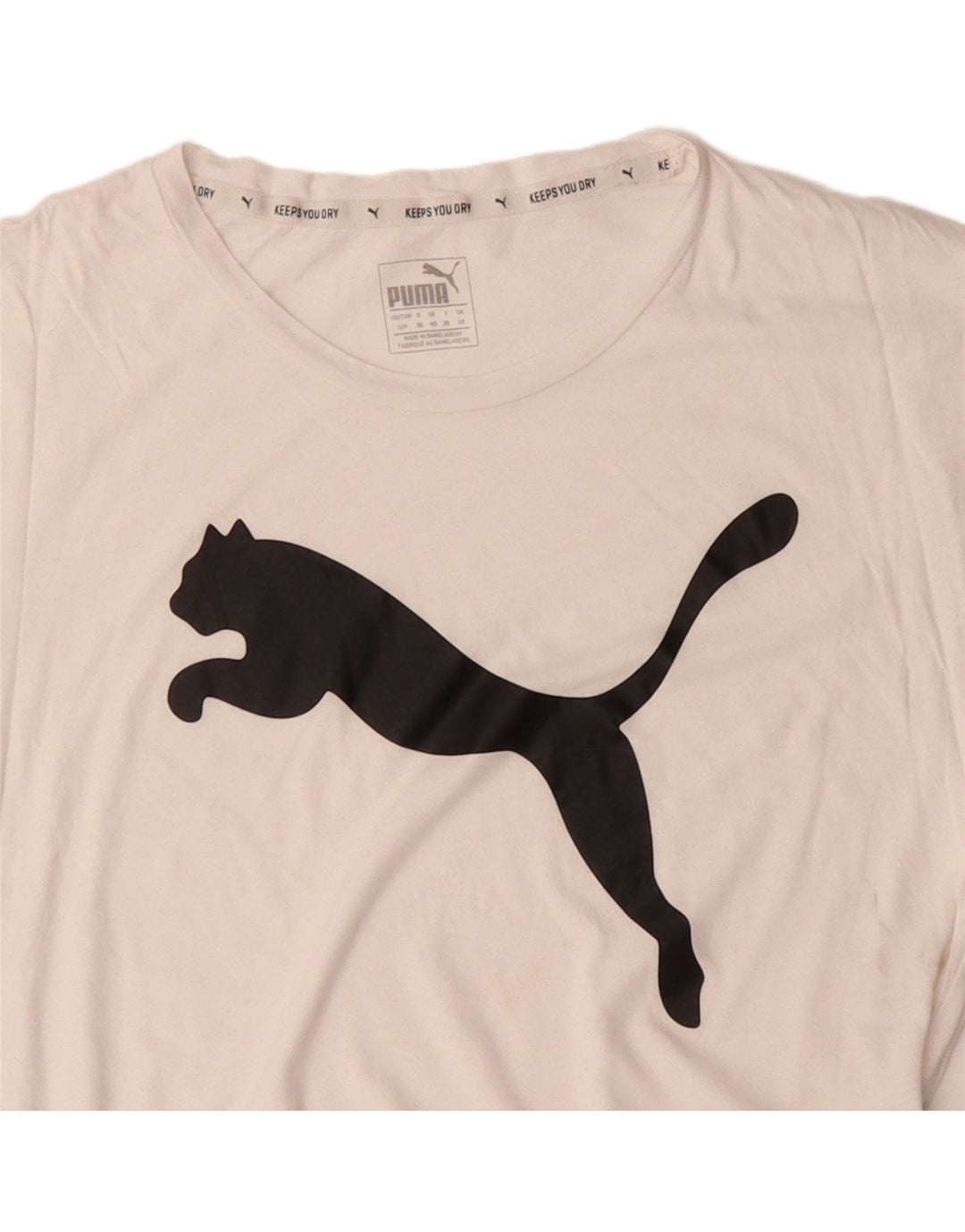 PUMA Womens Graphic T-Shirt Top UK 10 Small White Vintage Puma and Second-Hand Puma from Messina Hembry 