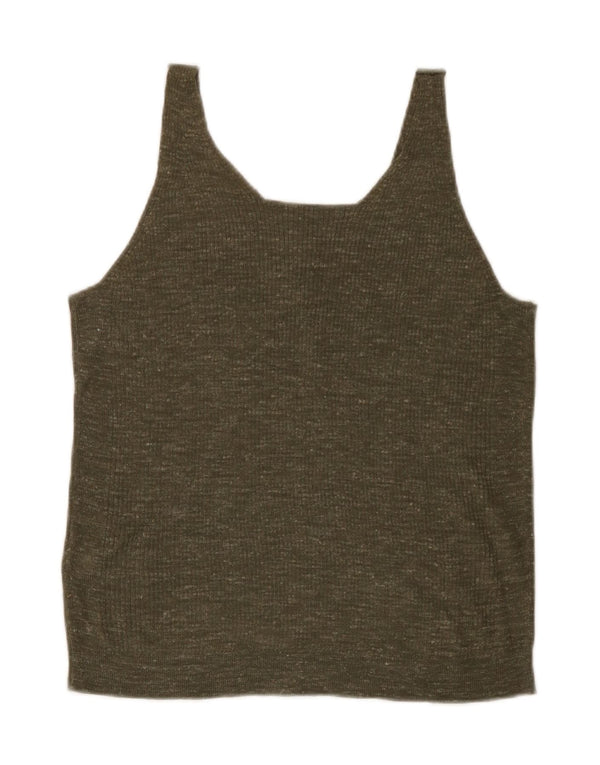 Vestă Marks & Spencer pentru femei UK 12 Medium Khaki Flecked Acrylic