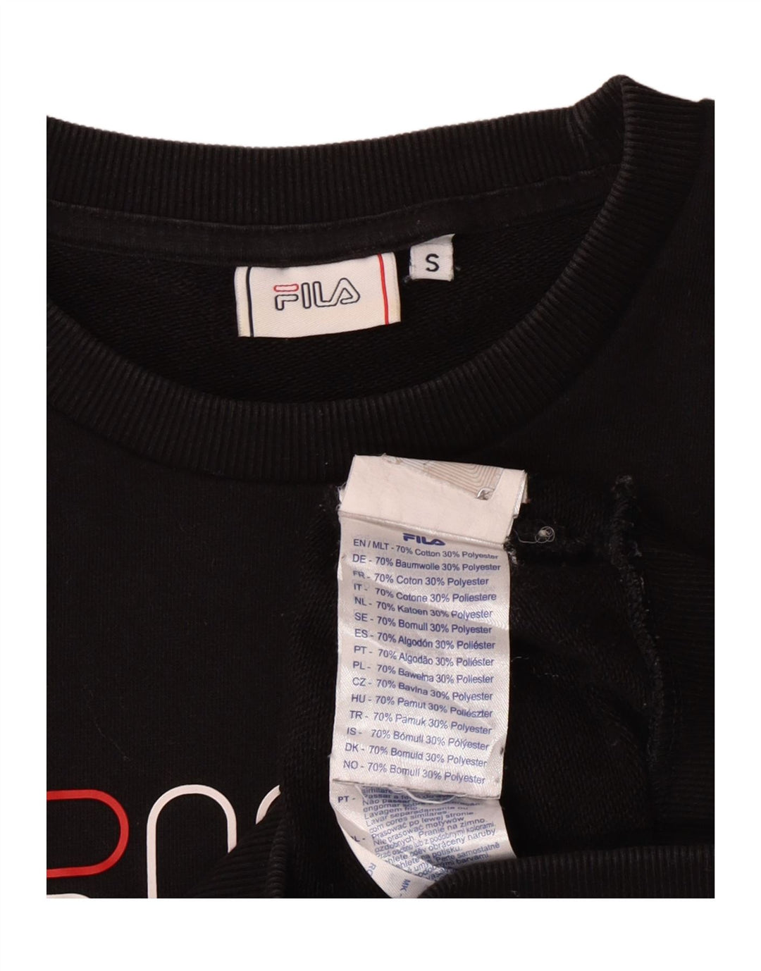 Hanorac cu grafică pentru bărbați Fila Pulover mic, negru, bumbac