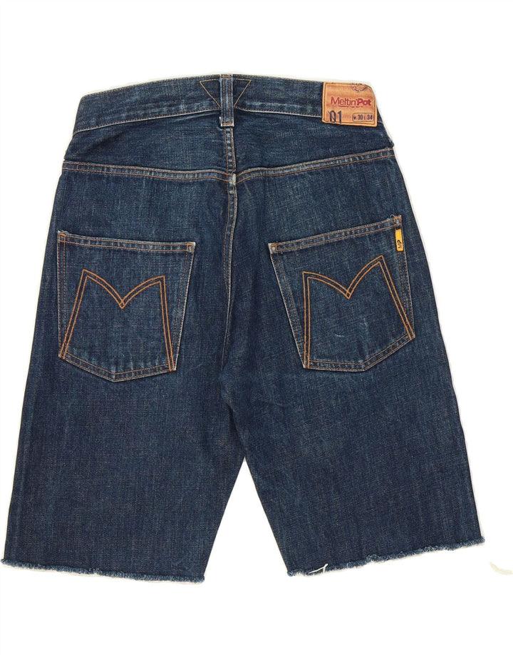 MELTIN' POT Womens Bermuda Denim Shorts W30 Medium Blue Cotton Vintage Meltin' Pot and Second-Hand Meltin' Pot from Messina Hembry 