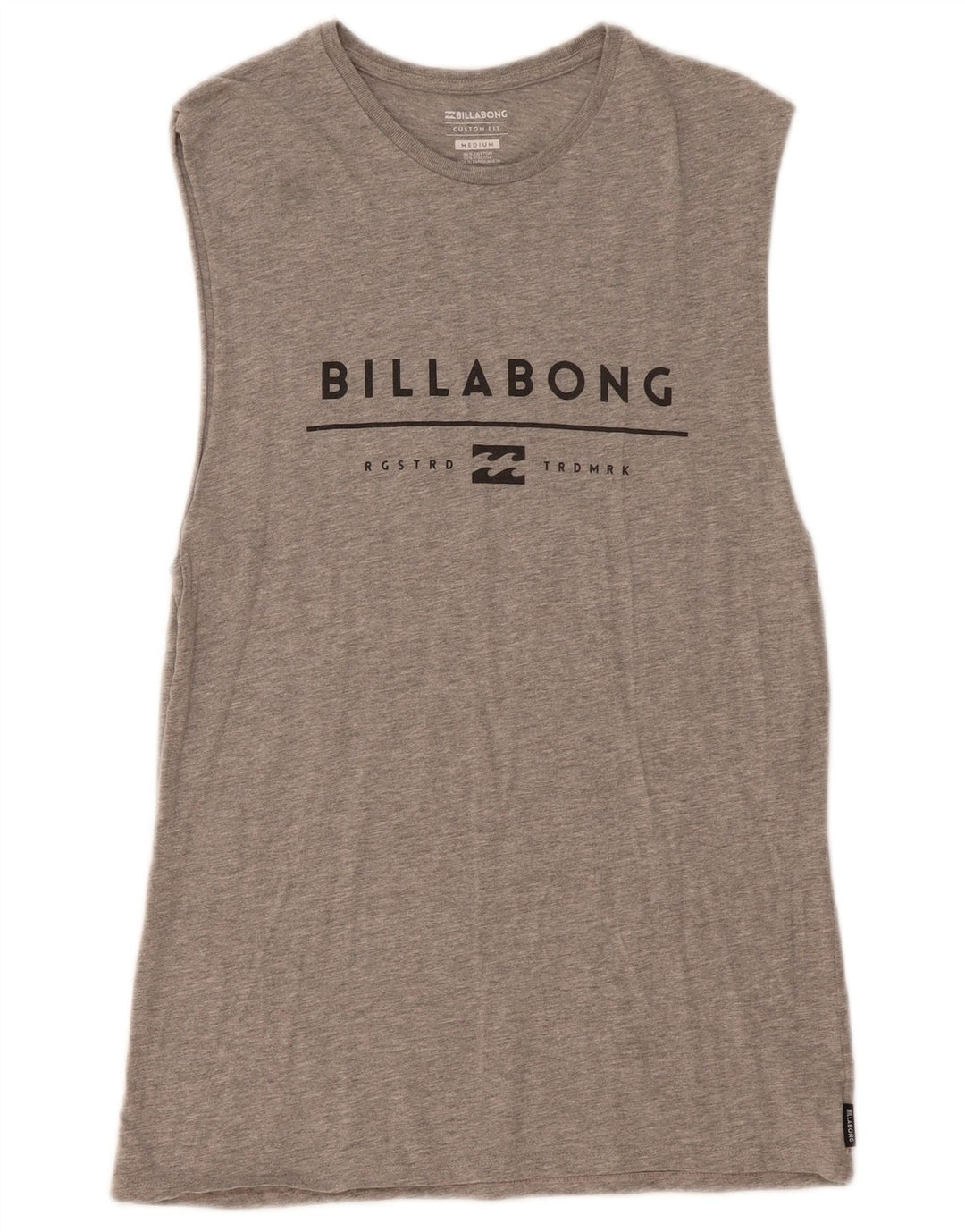 Vestă cu grafică personalizată pentru bărbați Billabong, din bumbac cu pete, gri mediu