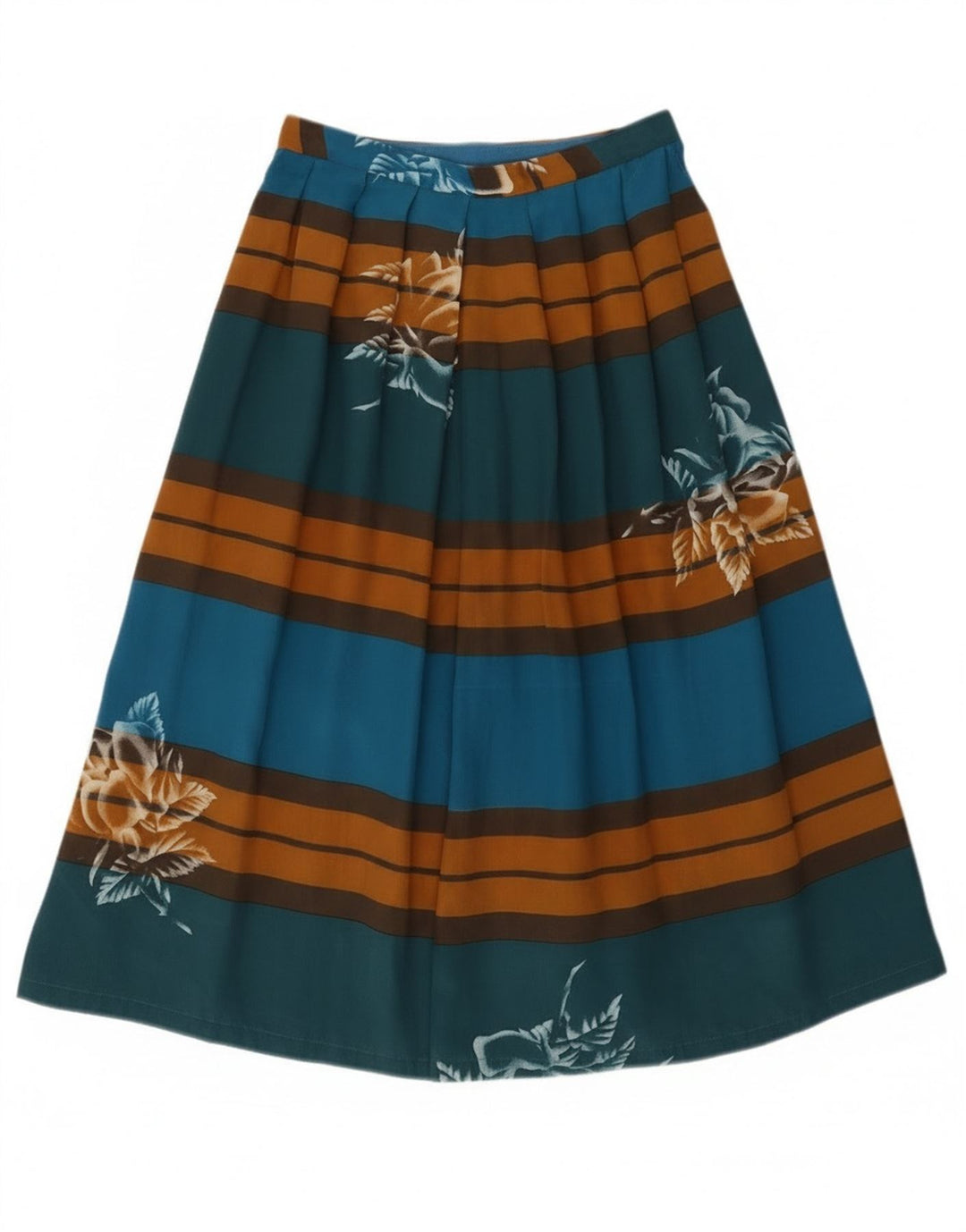 Fustă A-Line plisată Vintage pentru femei W24 XS, cu dungi multicolore