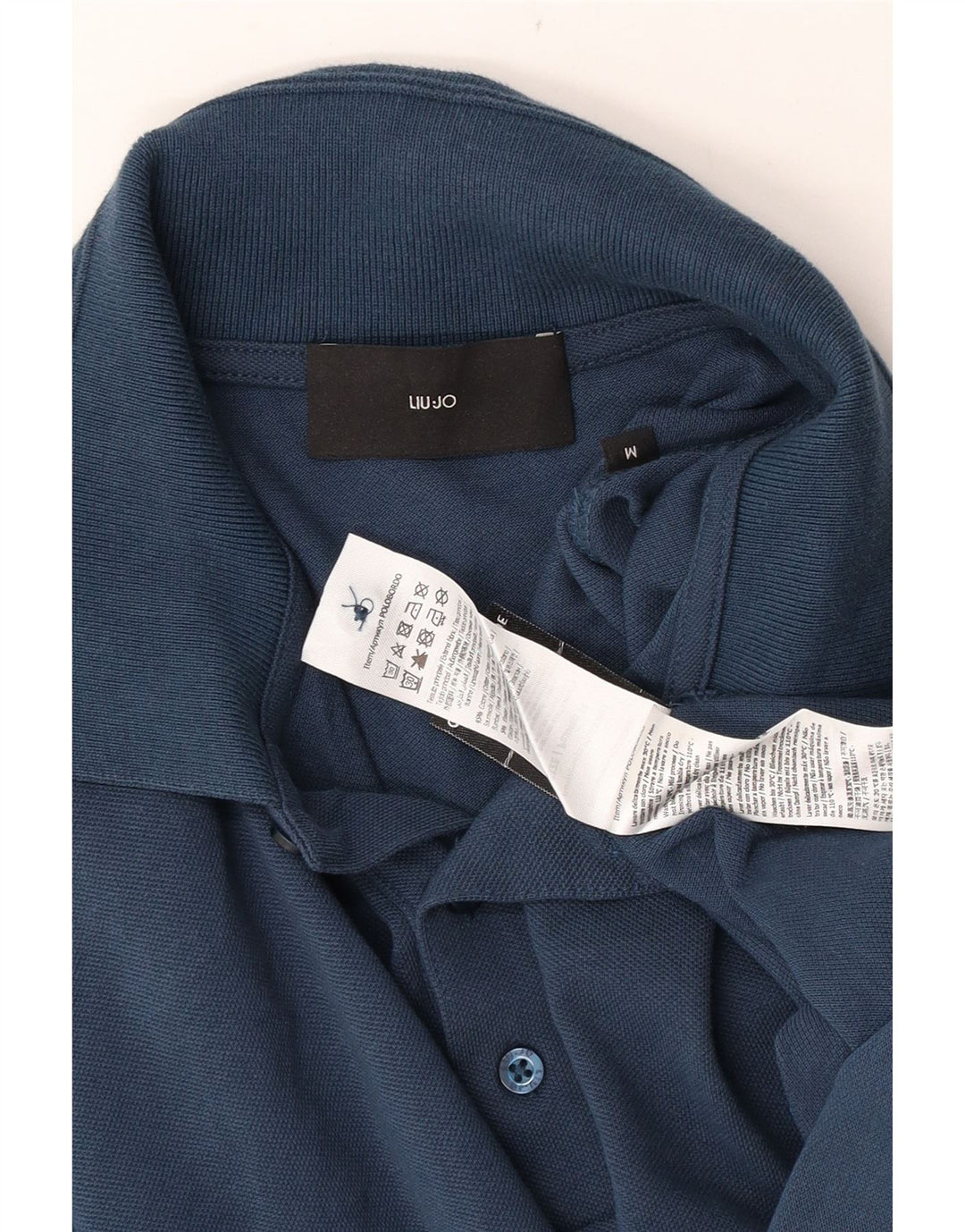 Tricou polo pentru bărbați Liu Jo, bumbac, albastru bleumarin mediu