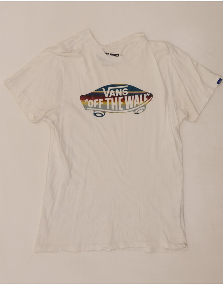 Tricou grafic personalizat VANS pentru bărbați Top din bumbac alb mediu