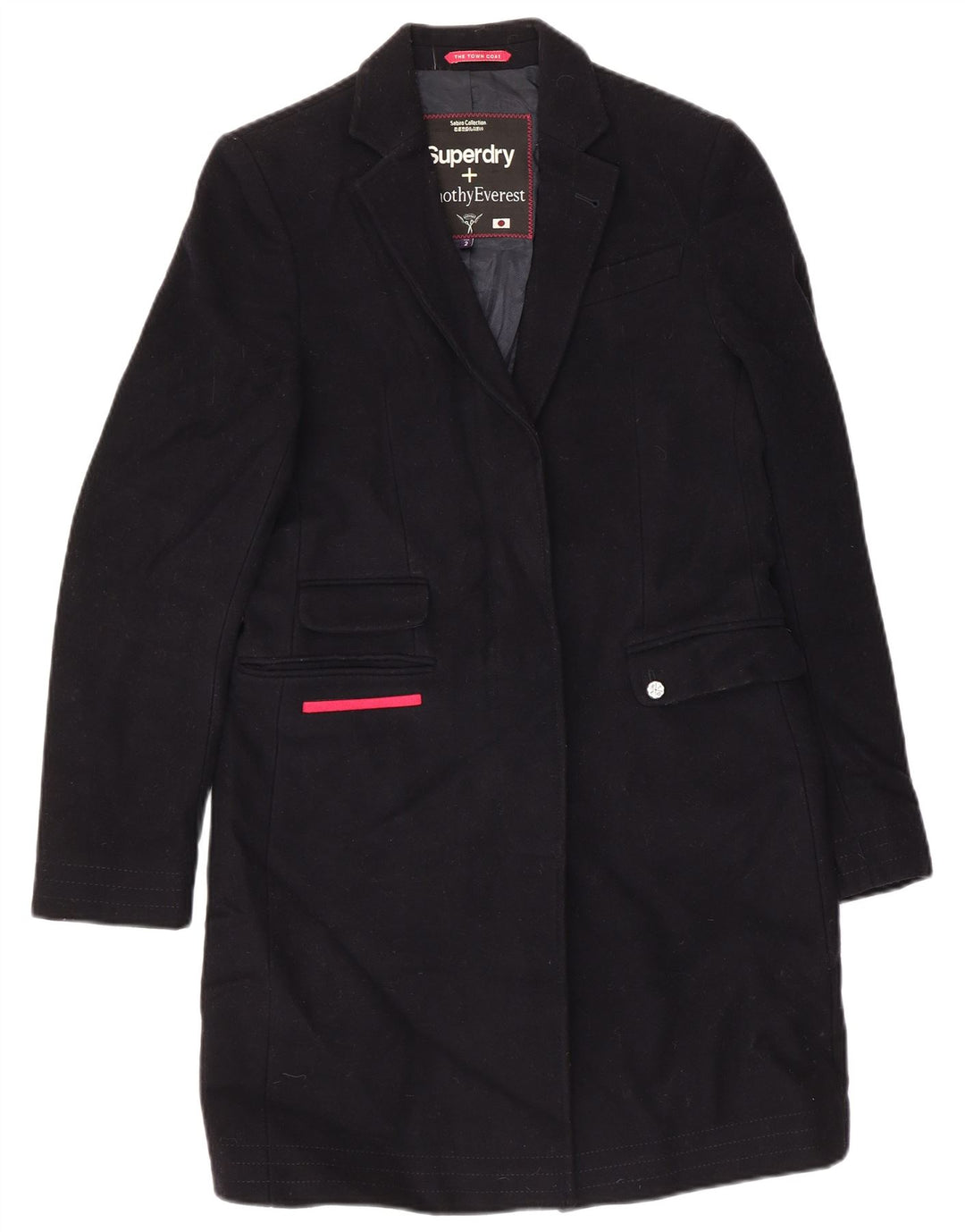 Palton pentru femei Superdry UK 2 2XS Lână bleumarin
