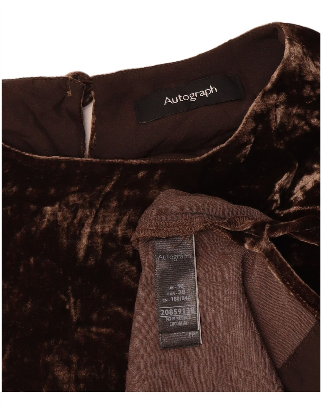 Bluză pentru femei Marks & Spencer Autograph Velour Top UK 10 Small Brown