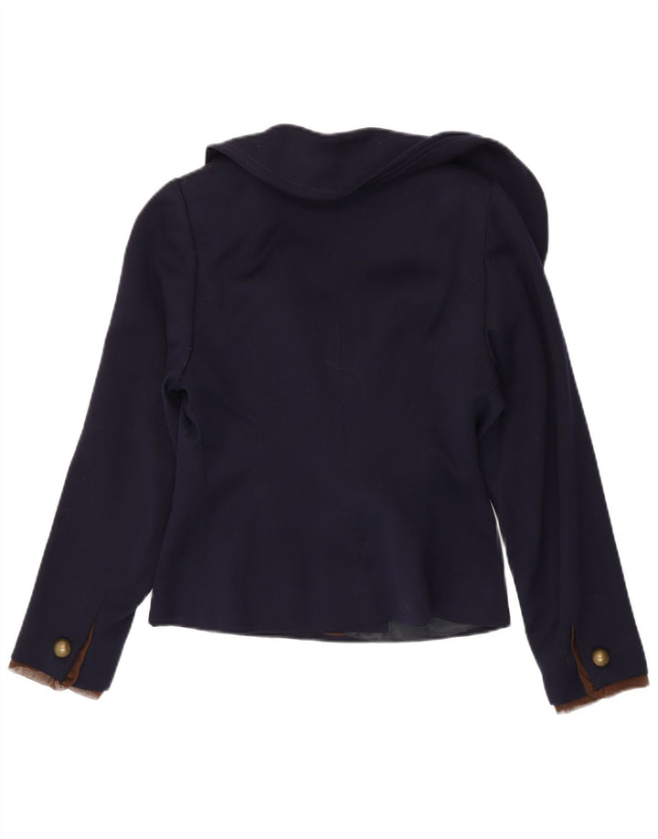Blazer Vintage pentru femei cu 2 nasturi, UK 10, bleumarin, mic