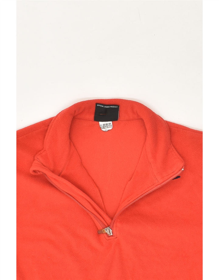 UMBRO Womens Zip Neck Fleece Jumper UK 14 Medium  Red Polyester Vintage Umbro and Second-Hand Umbro from Messina Hembry 